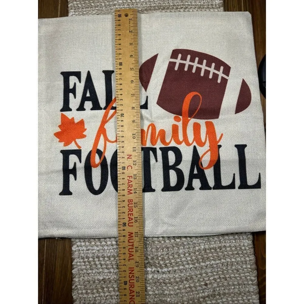Football Autumn fall throw pillow case cover 17 x 17 New